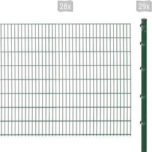 ARVOTEC Doppelstabmattenzaun ESSENTIAL 163 zum Einbetonieren Zaunelemente Zaunhöhe 163 cm, Zaunlänge 2 - 60 m Gr. H/L: 163 cm x 56 m, Pfosten: 29 St., grün (dunkelgrün) Zaunelemente