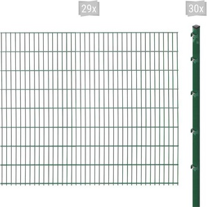 ARVOTEC Doppelstabmattenzaun ESSENTIAL 163 zum Einbetonieren Zaunelemente Zaunhöhe 163 cm, Zaunlänge 2 - 60 m Gr. H/L: 163 cm x 58 m, Pfosten: 30 St., grün (dunkelgrün) Zaunelemente