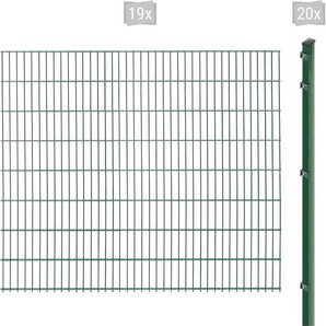 ARVOTEC Doppelstabmattenzaun EXCLUSIVE 163 zum Einbetonieren Zaunelemente Zaunhöhe 163 cm, Zaunlänge 2 - 60 m Gr. H/L: 163 cm x 38 m, Pfosten: 20 St., grün (dunkelgrün) Zaunelemente
