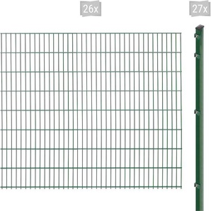 ARVOTEC Doppelstabmattenzaun EXCLUSIVE 163 zum Einbetonieren Zaunelemente Zaunhöhe 163 cm, Zaunlänge 2 - 60 m Gr. H/L: 163 cm x 52 m, Pfosten: 27 St., grün (dunkelgrün) Zaunelemente