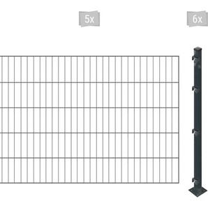 ARVOTEC Einstabmattenzaun ESSENTIAL 100 zum Einbetonieren Zaunelemente Zaunhöhe 100 cm, Zaunlänge 2 - 60 m Gr. H/L: 100cm x 10 m, Pfosten: 6 St., grau (anthrazit)