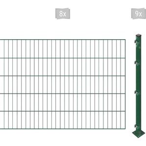 ARVOTEC Einstabmattenzaun ESSENTIAL 100 zum Einbetonieren Zaunelemente Zaunhöhe 100 cm, Zaunlänge 2 - 60 m Gr. H/L: 100 cm x 16 m, Pfosten: 9 St., grün (dunkelgrün)