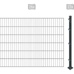 ARVOTEC Einstabmattenzaun ESSENTIAL 120 zum Einbetonieren Zaunelemente Zaunhöhe 120 cm, Zaunlänge 2 - 60 m Gr. H/L: 120 cm x 52 m, Pfosten: 27 St., grau (anthrazit) Zaunelemente