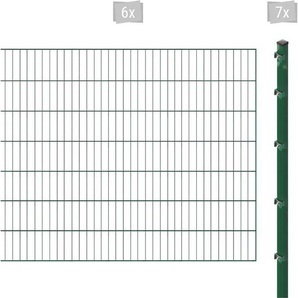 ARVOTEC Einstabmattenzaun ESSENTIAL 140 zum Aufschrauben Zaunelemente Zaunhöhe 140 cm, Zaunlänge 2 - 60 m Gr. H/L: 140 cm x 12 m, Pfosten: 7 St., grün (dunkelgrün) Zaunelemente