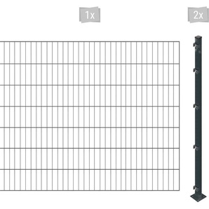 ARVOTEC Einstabmattenzaun ESSENTIAL 140 zum Einbetonieren Zaunelemente Zaunhöhe 140 cm, Zaunlänge 2 - 60 m Gr. H/L: 140 cm x 2 m, Pfosten: 2 St., grau (anthrazit) Zaunelemente