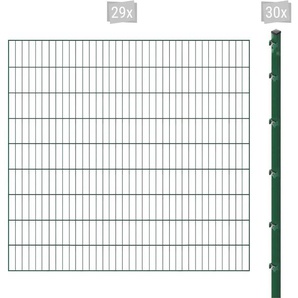 ARVOTEC Einstabmattenzaun ESSENTIAL 180 zum Aufschrauben Zaunelemente Zaunhöhe 180 cm, Zaunlänge 2 - 60 m Gr. H/L: 180 cm x 58 m, Pfosten: 30 St., grün (dunkelgrün) Zaunelemente