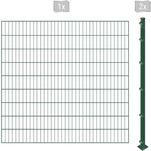 ARVOTEC Einstabmattenzaun ESSENTIAL 180 zum Einbetonieren Zaunelemente Zaunhöhe 180 cm, Zaunlänge 2 - 60 m Gr. H/L: 180cm x 2 m, Pfosten: 2 St., grün (dunkelgrün)