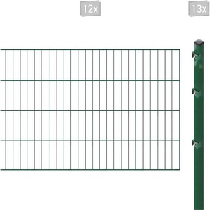 ARVOTEC Einstabmattenzaun ESSENTIAL 80 zum Aufschrauben Zaunelemente Zaunhöhe 80 cm, Zaunlänge 2 - 60 m Gr. H/L: 80 cm x 24 m, Pfosten: 13 St., grün (dunkelgrün) Zaunelemente