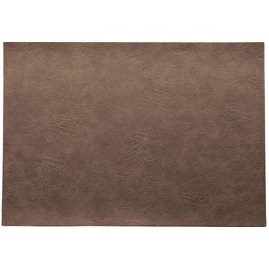 ASA Tischset Vegan Leather, Braun, Kunststoff, rechteckig, 46x33 cm, abwischbar, wasserabweisend, Wohntextilien, Tischwäsche, Tischsets