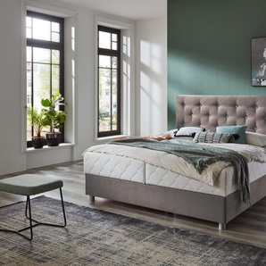 ATLANTIC home collection Boxbett CELIA, mit Taschen-Federkernmatratze, Bettkasten und Strass-Steinen