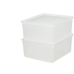 Aufbewahrungsbox, 2er Set | transparent/klar | 35,5 cm | 22 cm |