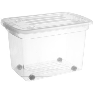 Aufbewahrungsbox mit Rollen Home | transparent/klar | Kunststoff | 40 cm | 37,5 cm | 60 cm |