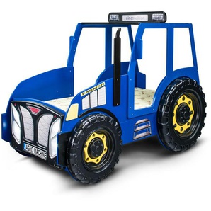 Autobett Traktor - blau - Materialmix - 111 cm - 145 cm | Möbel Kraft