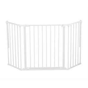 Baby Dan Treppenschutzgitter Olaf, Weiß, Metall, 146x70.5 cm, Grüner Punkt, TÜV-geprüft, BPA-frei, Europäischer Sicherheitsstandard, Made in Denmark, Cradle to Cradle®, Verlängerung inklusive, erhältlich, Babysicherheit, Schutzgitter