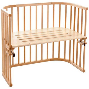 Babybay Beistellbett, Natur, Holz, Buche, massiv, 94x54x79 cm, EN 71, Lattenrost stufenlos höhenverstellbar, zur Sitzbank umbaubar, zum Gitterbett sehr stabil, Babymöbel, Babybetten, Beistellbetten