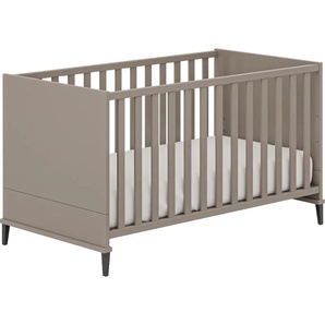 Babybett PAIDI NEA, by PAIDI, grau (taupe), B:77cm H:82cm L:146cm, Babybetten, 4-fach höhenverstellbar, umbaubar zum Juniorbett/ Kindersofa