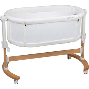 BabyGo Beistellbett Amila, beige white, mit Schaukelfunktion