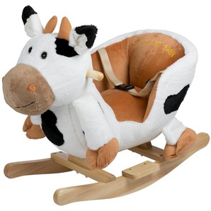 BabyGo Schaukeltier Rocker Cow, mit Kufen und Griffen aus Birkenholz, Made in Europe