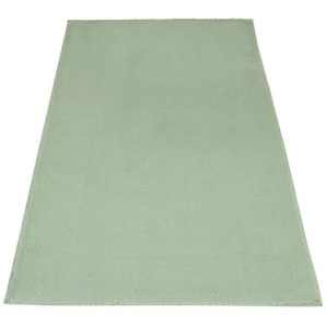 Badematte Topia Mats, Badteppich uni Carpet City, Höhe 14 mm, rutschhemmend beschichtet, strapazierfähig, Polyester, rechteckig, Hochflor, Kaninchen Haptik, Polyester, Badezimmerteppich, waschbar