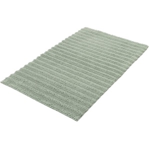 Badematte Yara Kleine Wolke, Höhe 5 mm, beidseitig nutzbar, fußbodenheizungsgeeignet, Baumwolle, rechteckig, Badteppich, Uni Farben, gestreift, waschbar