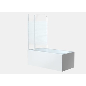 Badewannenfaltwand Glas weiß 2-teilig 100 x 140 cm