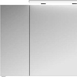 Badezimmerspiegelschrank SAPHIR Serie 4010 Badezimmer-Spiegelschrank inkl. LED-Aufsatzleuchte Schränke Gr. B/H/T: 120 cm x 73,8 cm x 17 cm, LED-Aufsatzleuchte, 3 St., weiß (weiß glanz) Bad-Spiegelschränke Badschrank 120 cm breit, 3 Türen, 6