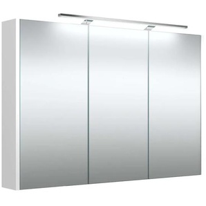 Badezimmerspiegelschrank WELLTIME Joy Schränke Gr. B/H/T: 98,2 cm x 65 cm x 12 cm, 3 St., weiß Bad-Spiegelschränke Breite 78 cm, mit 2 Türen, LED, IP 44