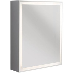 Badmobil LED-Waschtischunterschrank Foton mit Glasblende hellgrau 60 x 65 x 42 cm