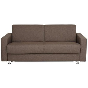 Bali Schlafsofa Messina, Braun, Textil, Uni, 3-Sitzer, 195x84x100 cm, Typenauswahl, Fußauswahl, Lederauswahl, Stoffauswahl, Liegefunktion, Armteilvarianten, Rücken echt, Kinder- & Jugendzimmer, Jugendmöbel, Jugendsofas