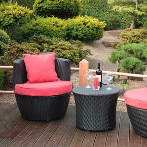 Balkonset GARDEN PLEASURE Sitzmöbel-Sets schwarz Outdoor Möbel inkl. Auflagen