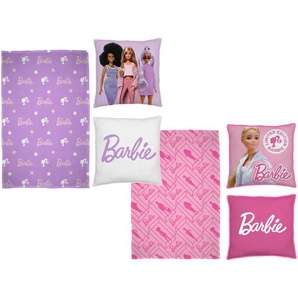 Barbie Kinder Kuscheldecke mit Kissen, 100 x 150 cm