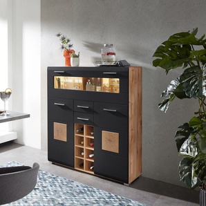 Barschrank INNOSTYLE Sonate Schränke Gr. B/H/T: 120cm x 128cm x 37cm, 2 St., Komplettausführung, schwarz Elemente sind flexibel kombinierbar und passen in jeden Wohnbereich.