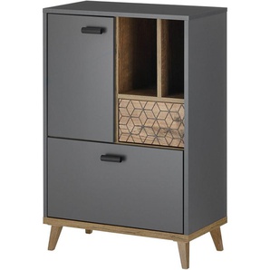 BASIC by Balculina Midischrank Leone Midischrank, Badezimmerschrank BxHxT 60x91x33 cm (1-St) Breite 60 cm, Push to Open, Softclose