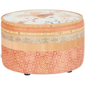 bassetti by SCHRÖNO Pouf aus Velours Tino - orange - Materialmix - 39 cm - [63.0] | Möbel Kraft