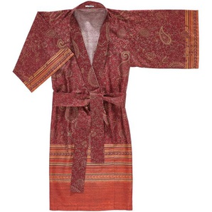 Bassetti Kimono Moumbay, Rot, Textil, Paisley, Gr. L/Xl, unisex, Oeko-Tex® Standard 100, Badtextilien, Bademäntel