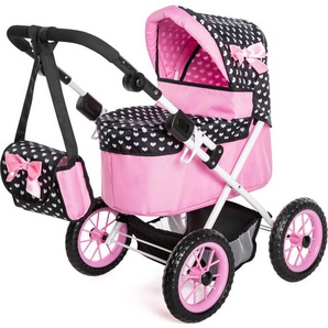 Bayer Puppenwagen Trendy, pink/schwarz, mit Wickeltasche