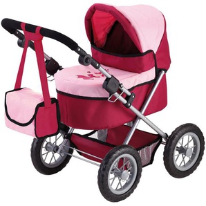 Bayer Puppenwagen Trendy, Prinzessin rot/rosa, inkl. Wickeltasche