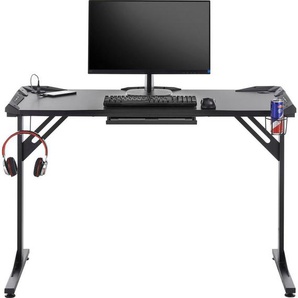 BEGA OFFICE Gamingtisch BC3110, Schwarz inkl. RGB-LED Farbwechselbeleuchtung inkl. USB Station