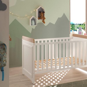 Begabino Babybett Jasmin passend zum Babyzimmer, 70x140 cm inklusive Lattenrahmen, Landhausstil mit 3 Schlupfsprossen