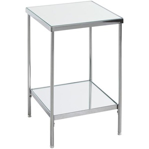 Xxxl Beistelltisch, Chrom, Metall, Glas, quadratisch, eckig, 28x46x28 cm, Wohnzimmer, Wohnzimmertische, Beistelltische