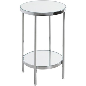 Xxxl Beistelltisch, Chrom, Metall, Glas, rund, rund, 28x46x28 cm, Wohnzimmer, Wohnzimmertische, Beistelltische