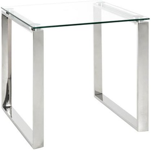 Xxxl Beistelltisch, Edelstahl, Metall, Glas, quadratisch, Kufe, 55x55x55 cm, Wohnzimmer, Wohnzimmertische, Beistelltische, Beistelltische Metall