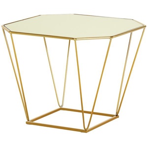 Beistelltisch - gold - Materialmix - 51 cm - 40 cm | Möbel Kraft