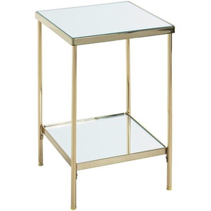 Xxxl Beistelltisch, Messing, Metall, Glas, quadratisch, eckig, 29x46x29 cm, Wohnzimmer, Wohnzimmertische, Beistelltische