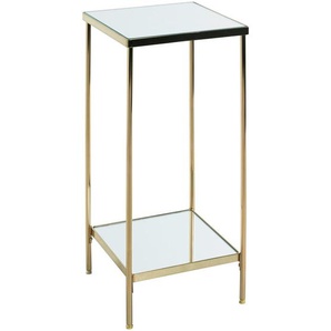 Xxxl Beistelltisch, Messing, Metall, Glas, quadratisch, Rundrohr, 28x66x28 cm, offenes Fach, Wohnzimmer, Wohnzimmertische, Beistelltische