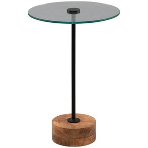 Xxxl Beistelltisch, Schwarz, Akazie, Holz, Metall, Glas, Akazie, massiv, rund, Sockel, 35x53x35 cm, einfacher Aufbau, Wohnzimmer, Wohnzimmertische, Beistelltische, Beistelltische Metall