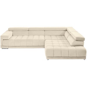 Beldomo Speed Ecksofa, Natur, Beige, Textil, 4-5-Sitzer, Ottomane rechts, L-Form, 326x222 cm, Goldenes M, Typenauswahl, Stoffauswahl, seitenverkehrt erhältlich, Hocker erhältlich, Wohnzimmer, Sofas & Couches, Wohnlandschaften, Ecksofas