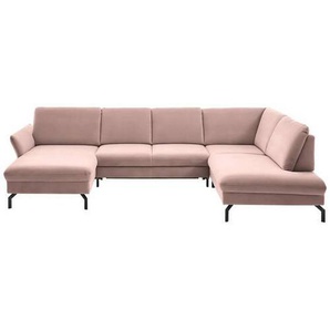 Beldomo System Wohnlandschaft, Rosa, Textil, 5-Sitzer, U-Form, 335x220 cm, Goldenes M, Stoffauswahl, Sitzqualitäten, seitenverkehrt erhältlich, individuell planbar, Wohnzimmer, Sofas & Couches, Wohnlandschaften, Wohnlandschaften in U-Form