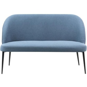 Beliani - Sofa Blau Stoffbezug 2-Sitzer Küchensofa mit Schwarzem Metallgestell Ohne Armlehnen Modern Wohnzimmer Möbel Wohnecke Sitzecke Küche