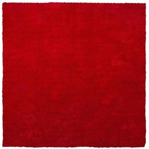 Beliani - Teppich Rot Polyester 200 x 200 cm Quadratisch Hochflor Modern Maschinengetuftet Fußbodenheizung Geeignet Wohnzimmer Schlafzimmer Flur